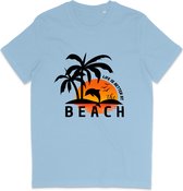 T Shirt Heren en Dames - Life is Better at the Beach - Licht Blauw - M