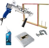 Tufting Gun Beginnerspakket - Starter kit met Tufting Machine AK-DUO PRO blauw, Tufting Frame, Tufting Doek en Onderhoudsolie - Starten met Tuften