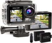 Bol.com Strex Action Camera 5K 50MP - 60FPS / 30M Waterdicht / WiFi - Touchscreen - Externe Microfoon - Inclusief Accessoires - ... aanbieding