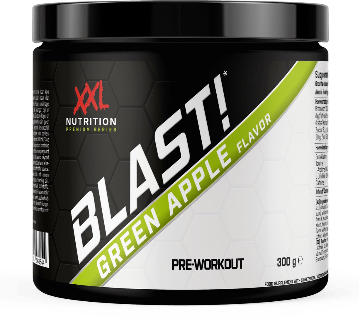 Goedkoopste XXL Nutrition - Blast! Pre Workout - Citruline Malaat, Beta-Alanine, Taurine, Arganine AKG & Cafeďne - Pre Workout Energy Drink Supplement Krachttraining - Diverse Smaken - Green Apple - 300 Gram (30 doseringen