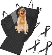 Hondendeken voor de achterbank, 4-in-1 autodeken voor honden, met zijbescherming en kijkvenster, waterdicht, antislip, veiligheidsgordel, voor auto, bestelwagen, SUV, 137 x 147 cm