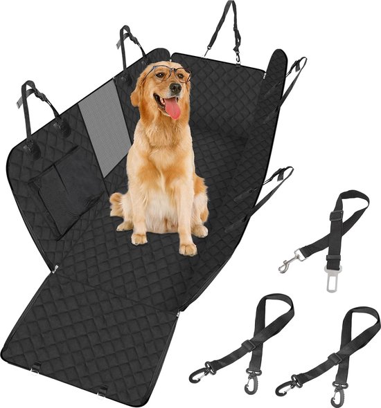CALIYO Couverture Pour Chien Pour Siège Arrière De Voiture, Housse De Siège Auto Pour Chien Avec Protection Latérale Et Fenêtre De Visualisation