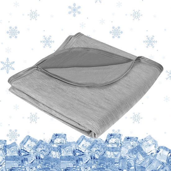 Koeldeken- zelfkoelende deken - Chill Spread - Verfrissende Throw - Temperatuurverlagende hoes - Comfortlaken - Cool Overlay - Grijs - 200x220cm