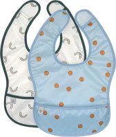 Bastix - Babyslabbetjes, set van 2 stuks, met opvangbescherming, waterafstotende klittenbandsluiting