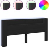 vidaXL - Armoire tête de lit - avec - éclairage LED- 220x16,5x103,5 - cm - noir