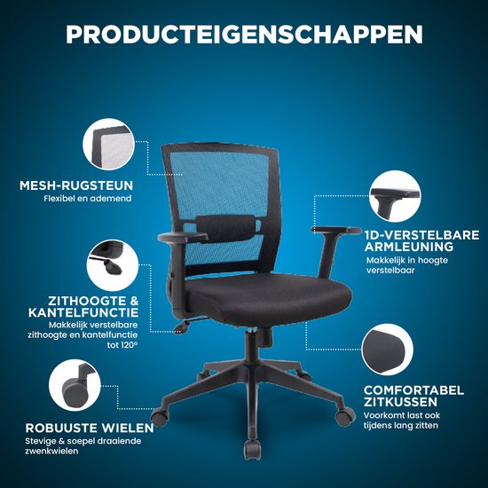 Ergonomische bureaustoel – Verstelbare Kantoorstoel - Bureaustoelen voor Volwassenen – Office Chair - Gamestoel - Gaming Stoel - Volledig Verstelbaar - Hofmann