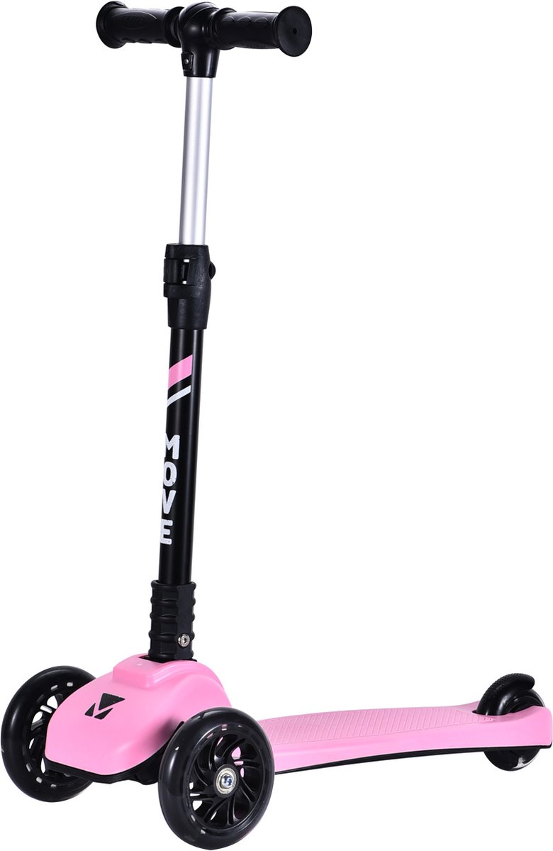 Bol.com 3-Wiel Step - Move Tri-Scoot Pastel Pink Lights - roze - lichtgevende wielen - vouwbaar - in hoogte verstelbaar - vanaf 3 aanbieding