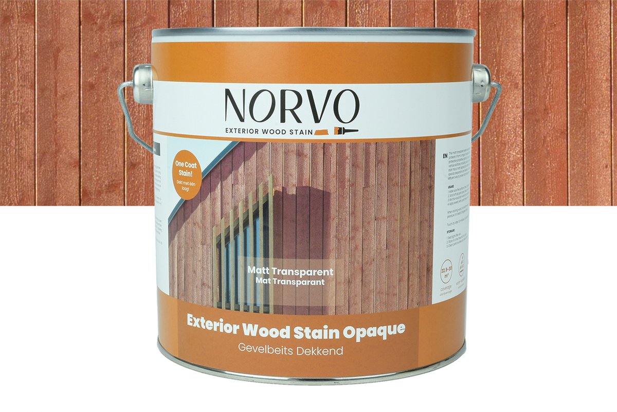 Wovar Norvo | Gevelverf Mat Transparant | Gevelbeits 2,5 liter
