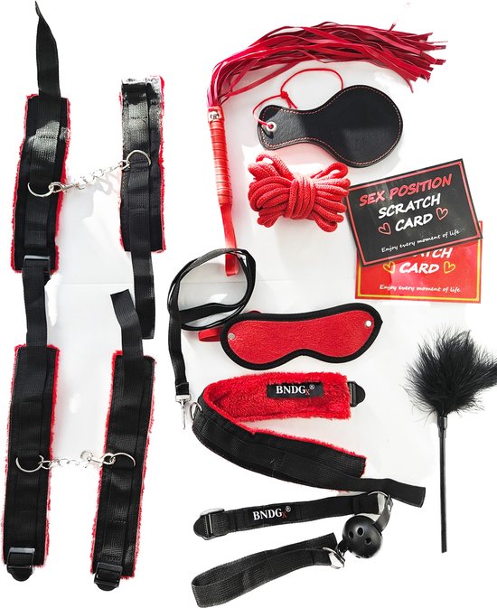 BNDGx® - Sex Toys - voor koppels - Set - SM Pakket - Bondage - Vastbinden - Kit - Startset - handboeien - Zwart BDSM