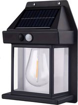 Solar interactie Wandlamp | Zwart | Bewegingssensor | LED | Waterdicht | Buiten & Tuin sensor | Buitenverlichting op Zonne-energie | Stijlvolle Verlichting voor Buiten