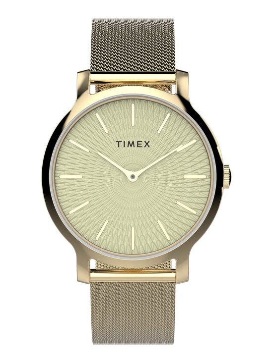 Timex Transcend™ Analog Watch Case: 100% Laag Lood Messing | Armband: 100% Leer 34 mm TW2V92800AJ