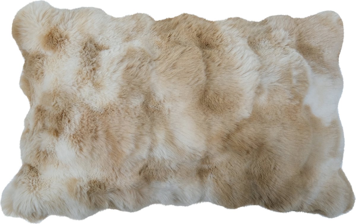 half kussen teddy bubble beige 30x50cm