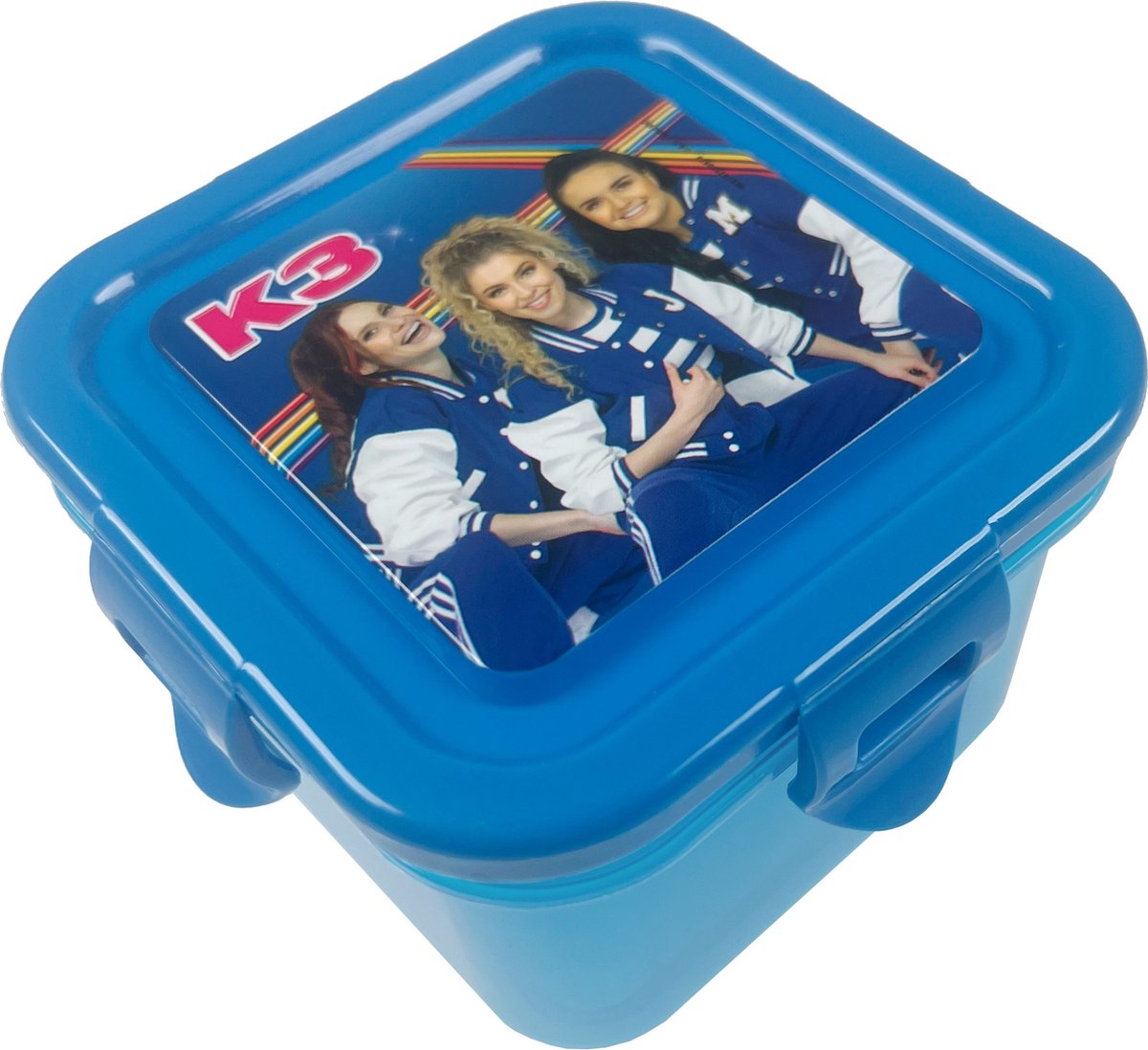 K3 - Broodtrommel - Bento snackdoosje - Blauw transparant - Sport
