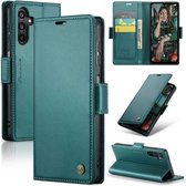 CaseMe - Hoesje geschikt voor Samsung Galaxy A35 5G - Retro Wallet Book Case - Met Magnetische Sluiting - Groen