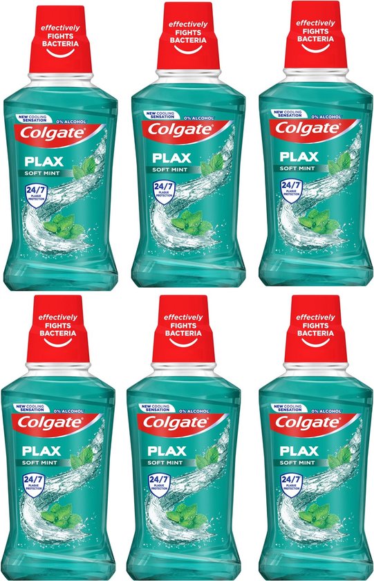 Colgate Plax Soft Mint - Mondwater - 6 x 250ml - voordeelverpakking