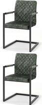 Chaise de salle à manger Luca - lot de 2 - Velours Vert