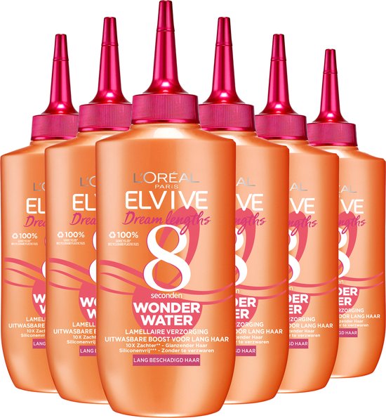 L’Oréal Paris Elvive Dream Lengths 8 Seconden Wonder Water - Lang, Beschadigd Haar - 6 x 200ml