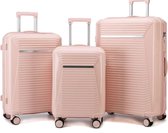 Senella Ensemble de valises de Luxe - Ensemble de valises 3 pièces - Valise de voyage à roulettes - Ensemble de valises ABS - Ensemble de valises rigides - Serrure TSA - Design de Luxe - Beige