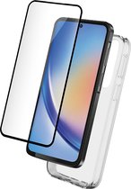 Bigben Connected - Telefoonhoesje + Screenprotector geschikt voor Samsung Galaxy A35 - Gehard Glas - Transparant