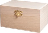 Rayher hobby Boîte/boîte en bois avec fermeture et couvercle - 14 x 8 x 7 cm - Bijoux/ objets / clés - petites boîtes