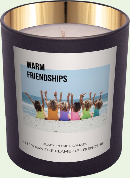 Kaars met Etiket: WARM FRIENDSHIP - Origineel Fotocadeau - makeyour.com - Premium Kaars - makeyour.com