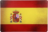 Tekstbord - Spaanse vlag - Metal sign - Muurplaat - Metalen wandbord - Mancave decoratie - Spanje - Muur decoratie - Cadeau - 20 x 30cm - Cave & Garden