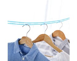 Nylon waslijn - voor thuis - op de camping - met slimme verticale lijntjes - niet schuiven - was - drogen - waslijndraad - drooglijn - was ophangen - lengte 5 meter