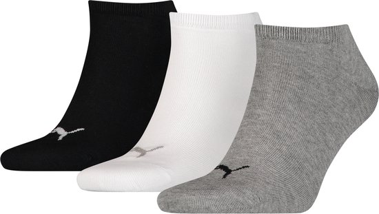Puma sneaker plain 3p - Chaussettes de sport - Adultes - gris / blanc / noir - 43-46