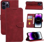 Hoesje geschikt voor OPPO A16S - Bookcase - Pasjeshouder - Portemonnee - Kunstleer - Rood