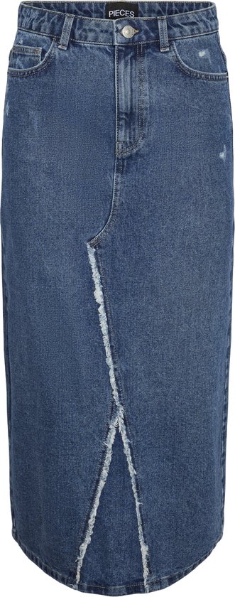 Pieces Rok Pcalfi Hw Long Skirt 17148807 Medium Blue Denim Dames Maat - S