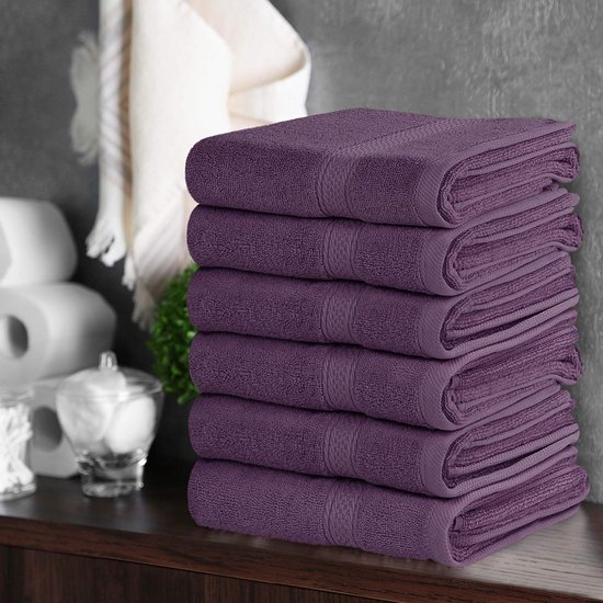 6 Set Premium Handdoeken, (41 x 71 CM) 100% Ringgesponnen Katoen, Ultra Zacht en Zeer Absorberend voor Badkamer, Fitnessruimte, Douche, Hotel en Spa