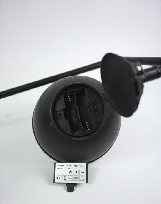 Lampe de table Countryfield Cosby pince LED sur batterie, couleur rouille 70 cm