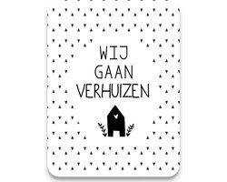 Studio Juulz - Verhuiskaart | 20 x VERHUISBERICHT WIJ GAAN VERHUIZEN ZWART HUISJE DRIEHOEKJES | huis | Verhuiskaarten | Verhuizen | Adreswijziging | Verhuisbericht | Nieuw huis | Samenwonen | Lief | Modern | Huisje | A6 | zwart wit | hartje