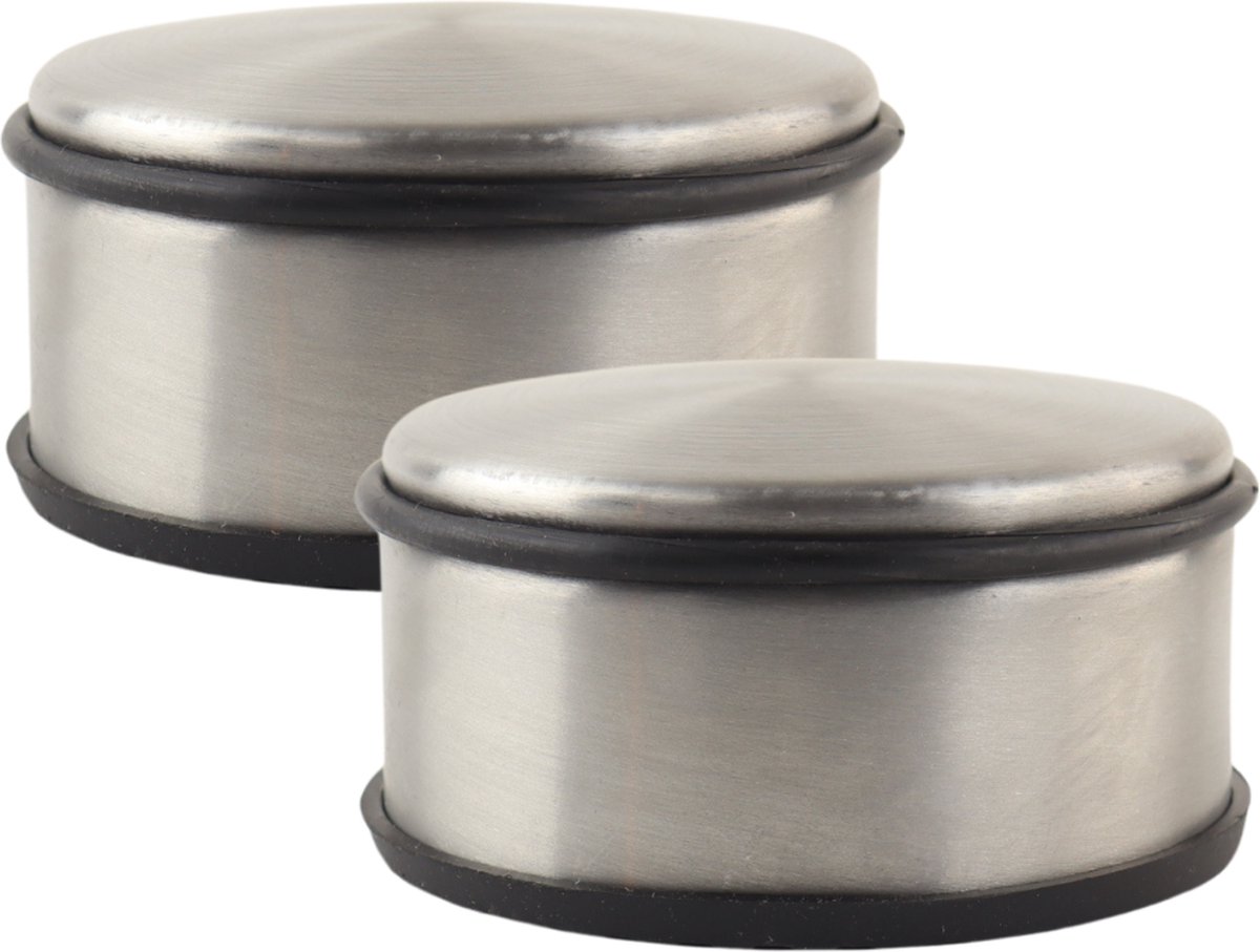 NORDIX Deurstop - 2 Stuks - Deurstopper - Deurstoppers voor Binnen - Deurbuffer - Deurvastzetter - Antislip - RVS - 11cm - ACERO