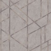 Grafisch behang Profhome 369282-GU vliesbehang licht gestructureerd met grafisch patroon glanzend grijs zilver 5,33 m2