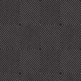 Grafisch behang Profhome 369265-GU vliesbehang licht gestructureerd met grafisch patroon mat zwart zilver 5,33 m2
