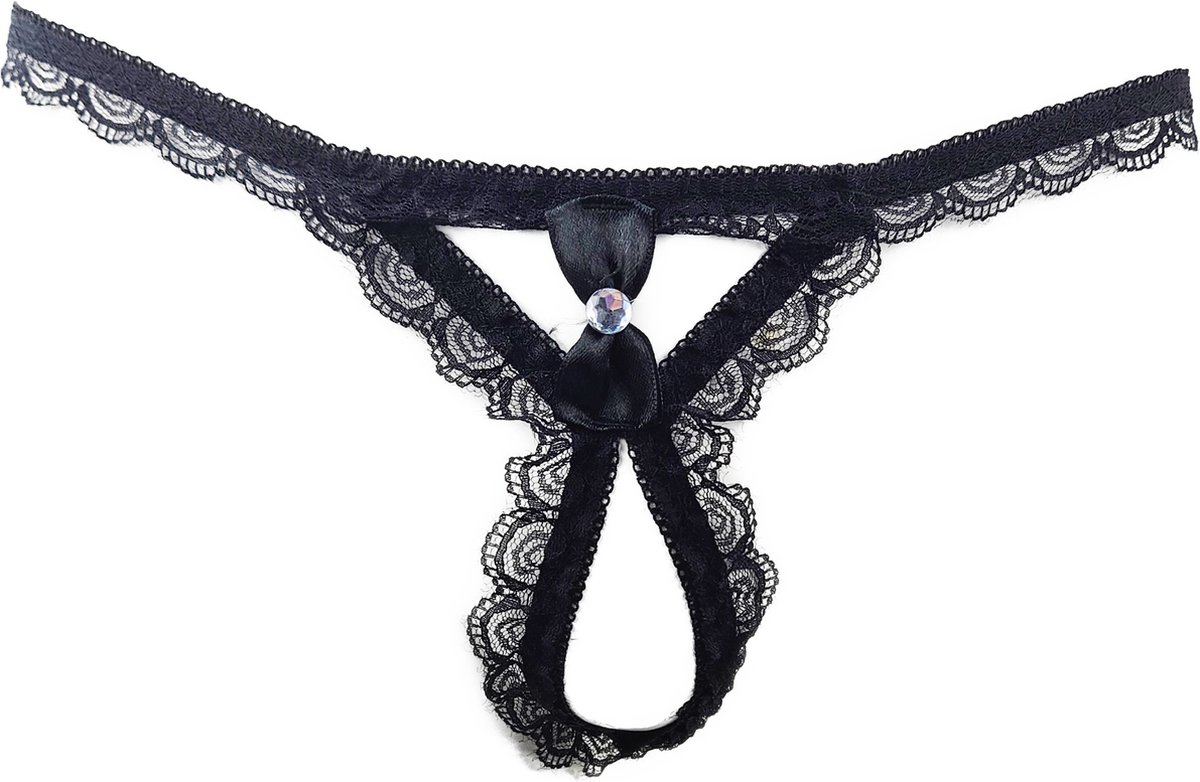 Goedkoopste BamBella ® - String Kruisloos - One size - Sexy Zwart Erotische onderbroek Heren