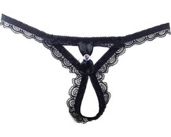 BamBella ® - String Kruisloos - One size - Sexy Zwart Erotische onderbroek Heren