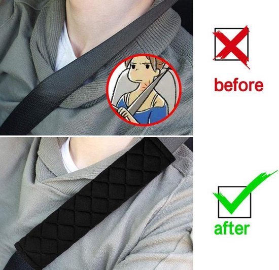 Luxe Auto Gordelhoes I Gordelbeschermer I Gordelkussen I Auto Veiligheid I Safety Belt Cushion Pads I 1 Stuk I Zwart van LUXE. — afbeelding 4