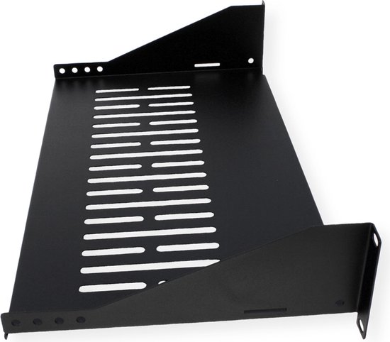 VALUE 19"-Étagère, 485 x 250 mm, 2U, max. 10 kg, noir
