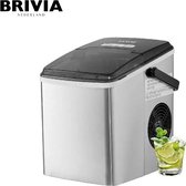 Brivia IJsblokjesmachine - IJsmachine - IJsblokjesmakers - IJmaschine Zelfvriezend - Automatische Reiniging - 13KG Per 24u - Bulled Ice - Draagbaar