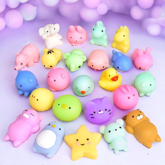 Klikkopers® - Mochi squishy - Set 10 pièces - Mochi Squishy Fidget Toy - Squishy Soft animal - Anti-stress - Kawaii Mochies