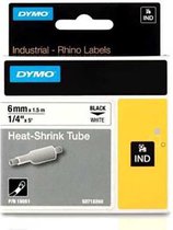 DYMO Rhino industriële Heat-Shrink Tube-labels | 6 mm x 1,5 m | zwarte afdruk op wit | voor Rhino labelprinters