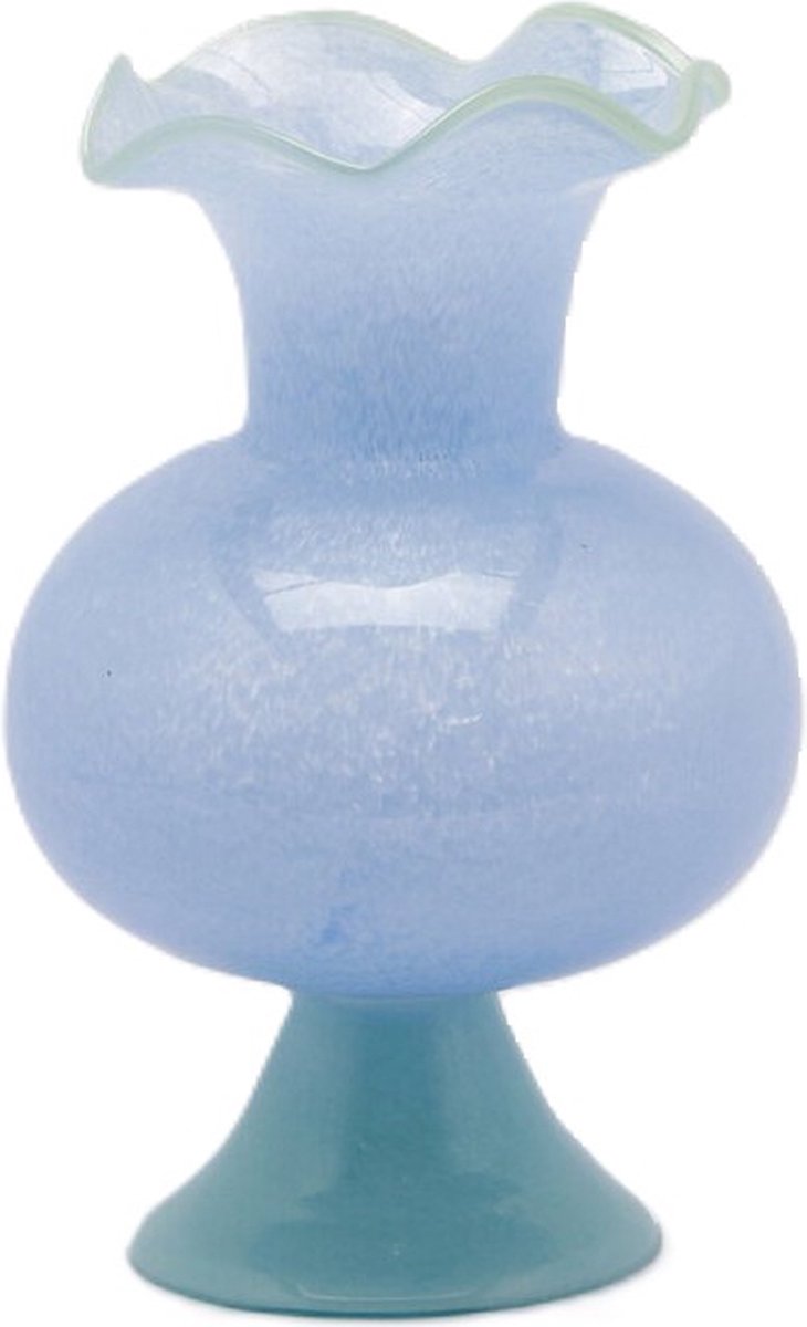 EDG Bloemenvaas Glas Blauw D 17.5 cm H 25 cm Opening 7.5 cm