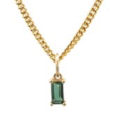 Lauren Sterk Amsterdam - collier quartz vert - baguette - plaqué or - revêtement supplémentaire