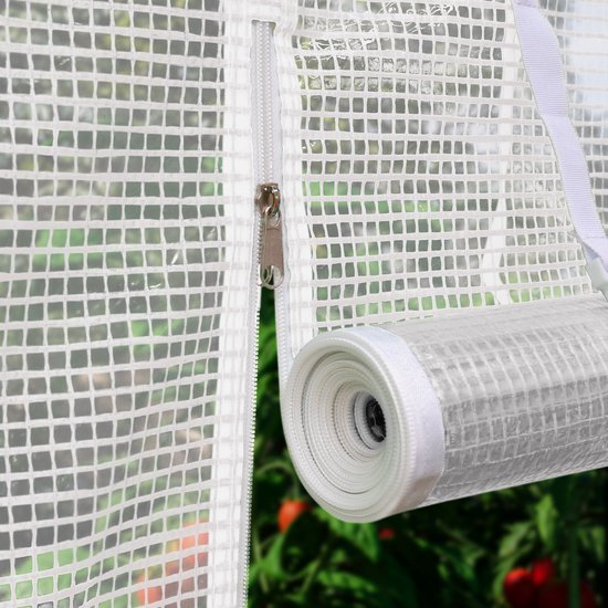 TOOLPORT Tunnelkas Foliekas Folietunnel 2x3m winterbestendig met oprolbare ramen - PE 180g/m² groen transparant