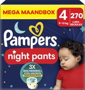 Pampers - Pantalons de Nuit - Taille 4 - Mega Boîte Mensuelle - 270 pièces - 9/15 KG