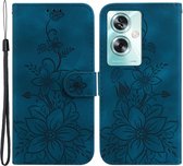 Coverup Bloemen Book Case - Geschikt voor OPPO A79 5G Hoesje - Blauw