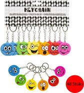 Smiley Sleutelhangers 48 STUKS - Uitdeelcadeaus - Speelgoed - Traktatie - Uitdeelcadeautjes voor kinderen