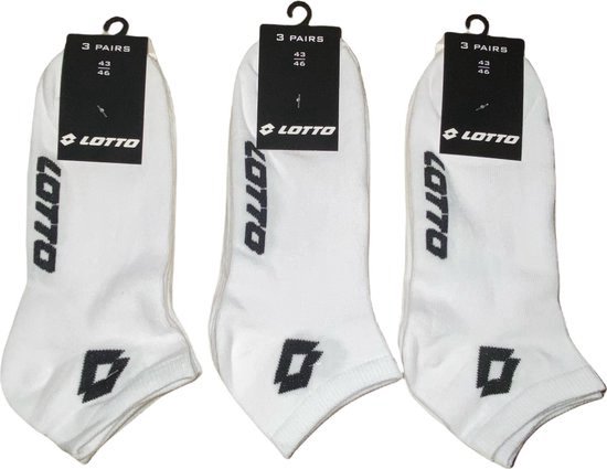 9 paires Lotto Chaussettes basses Wit taille 43-46